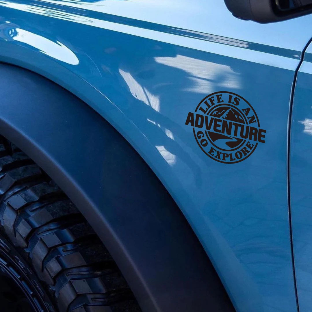 Life Is An Adventure Car window glass sticker camping RV off-road adventure motorcycle personalized latte art decorative sticker