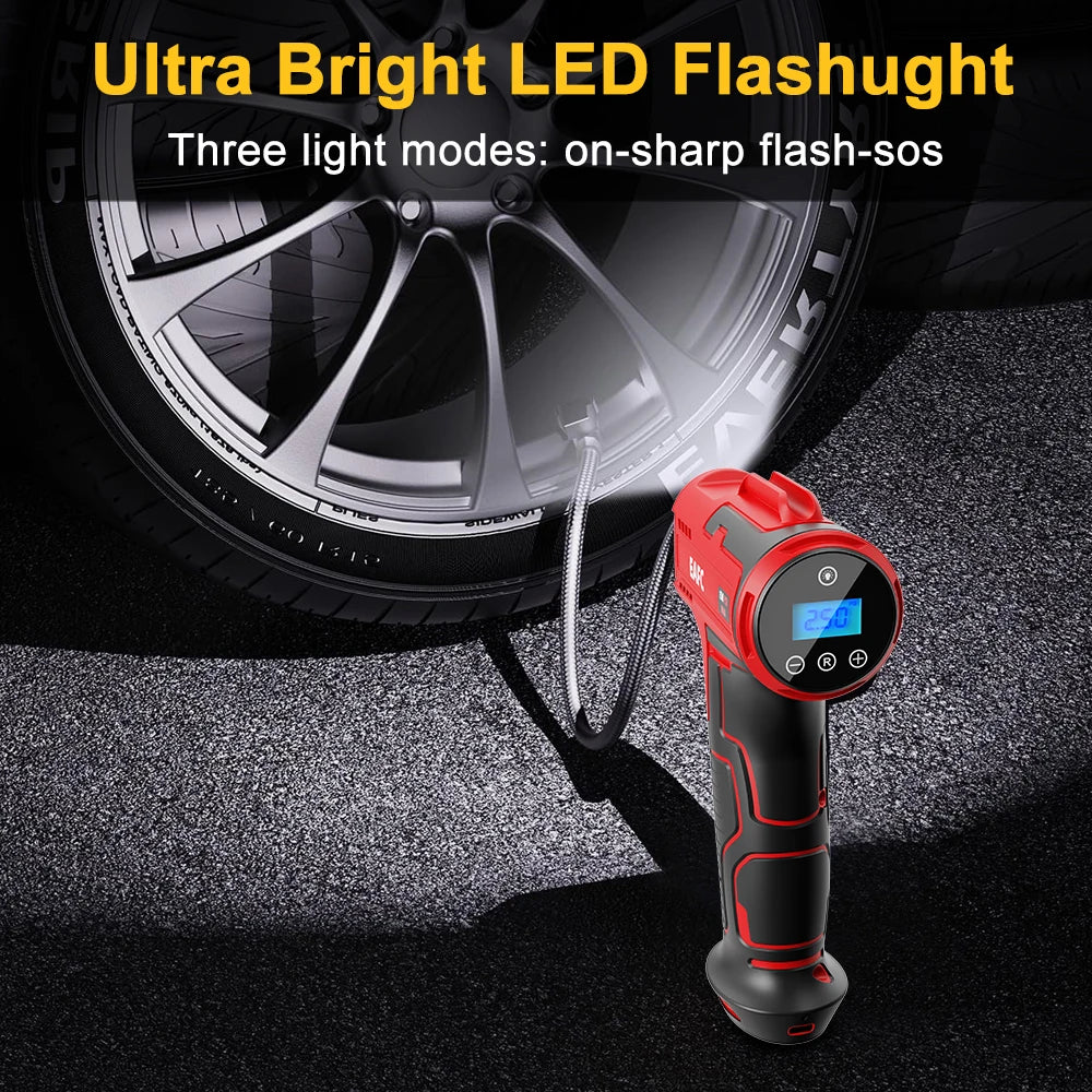 EAFC 4000mAh Car Air Compressor Electric Wireless 150PSI Tire Inflator Pump for Motorcycle Bicycle Boat AUTO Tyre Balls Inflator