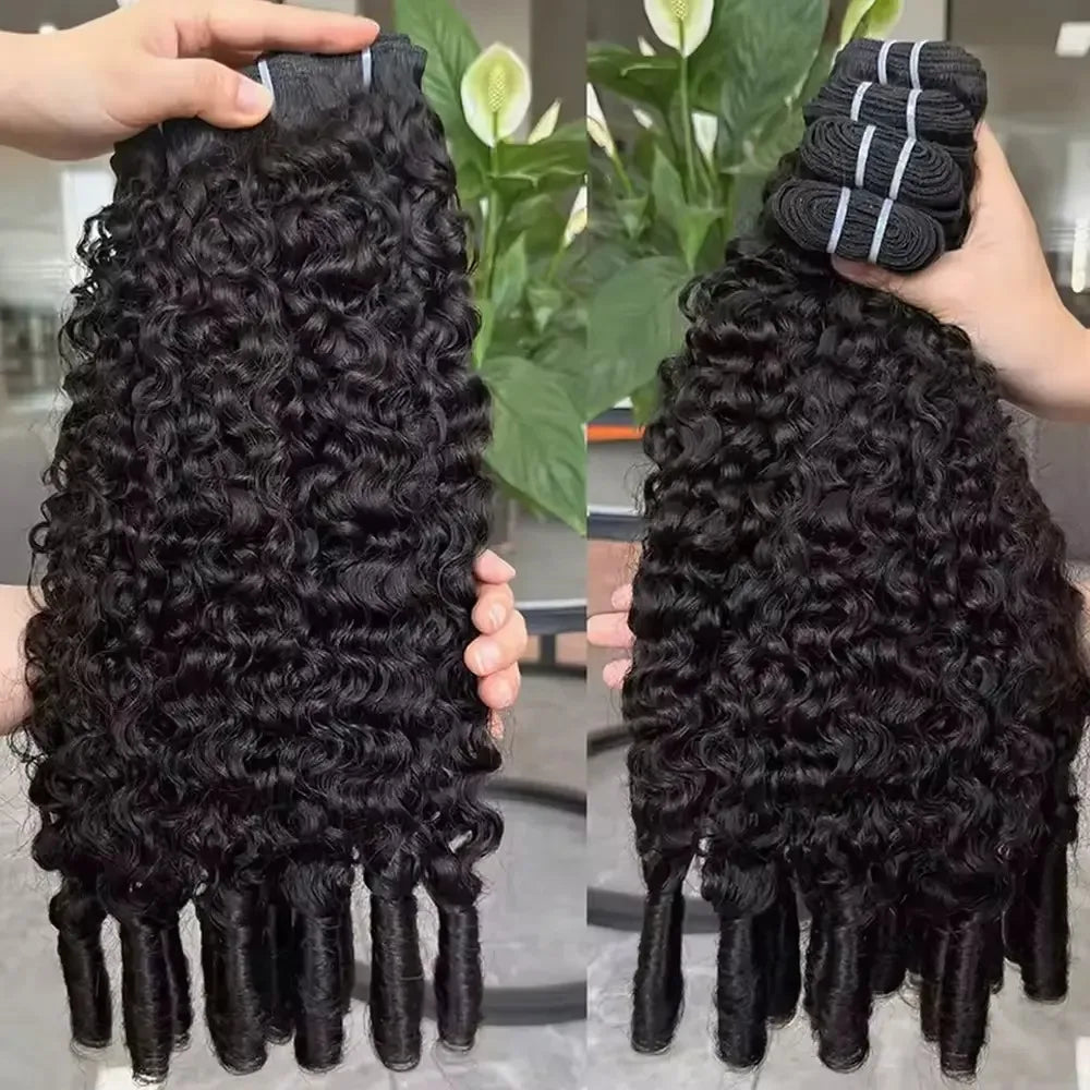 Burmese Curly Human Hair Bundles Human Hair Quality Deep Wave Raw Hair Weave Bundles Double Drawn Vietnamese Hair Extension