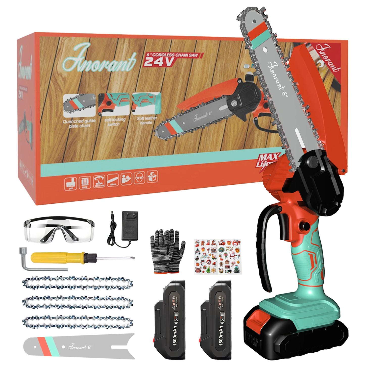 Mini Cordless Electric Chainsaw – 2 Batteries Included | Handheld Portable Saw for Tree & Wood Cutting