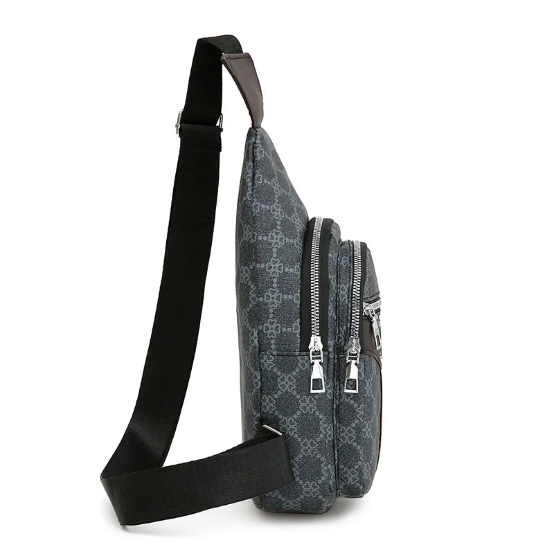 Men's Multifunction Messenger Bag Shoulder Cloth Chest Bags Crossbody Casual Handbag with Earphone Hole