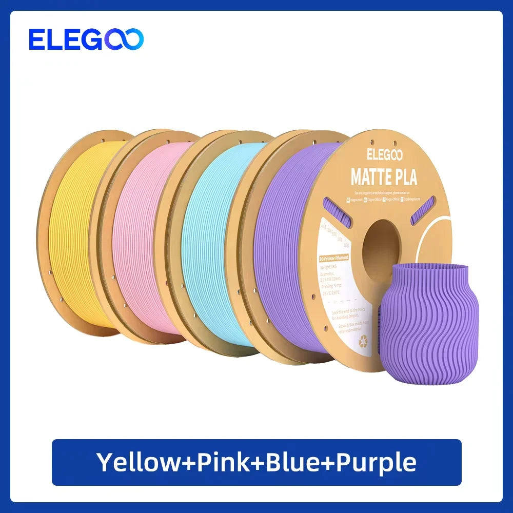 ELEGOO Matte PLA Filament 1KG,1.75mm FDM 3D Printer Filament Dimensional Accuracy +/- 0.02mm, 1kg Carboard Spool (2.2lbs)