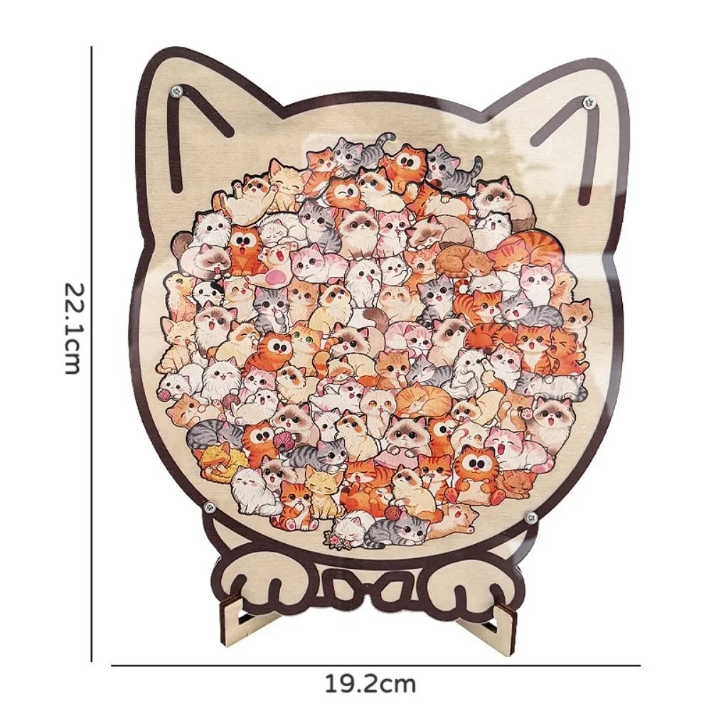 Wooden Animal Jigsaw Puzzle - Dog, Cat & Bear Cartoon Set – photo 7