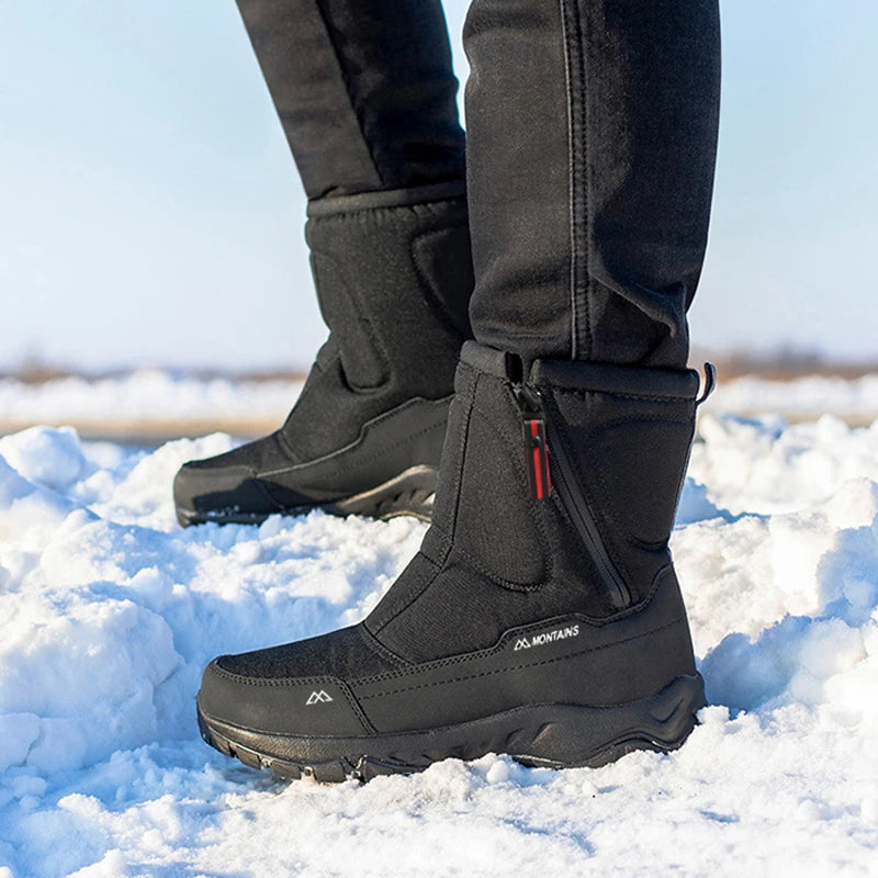 Men's Winter Waterproof, Anti-Slip, Windproof, Warm and Breathable Outdoor Comfortable Snow Boots