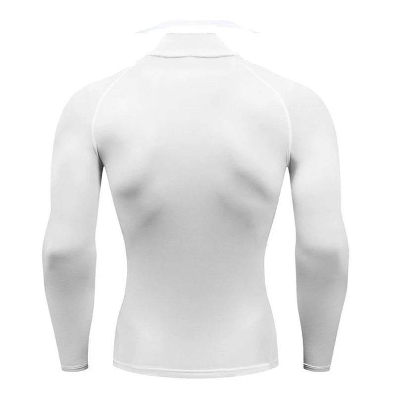 Men's Running Turtleneck Quick-Drying Long-Sleeved T-shirts Spring Aurumn Compression Shirt Sports Fitness Tight Tops Tees