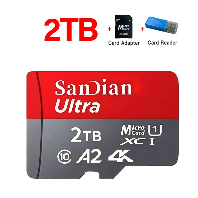 A2 U3 SD Memory Card 128GB 256GB High Speed TF Card 4K Video Recording for Tablet Surveillance Camera Shockproof Dustproof