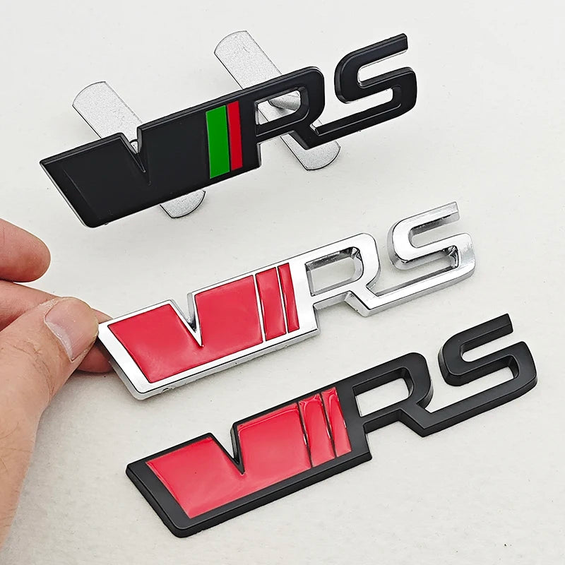 3D Metal Logo VRS Sticker Letters Emblem Car Front Grille Fender Side Trunk Badge For Skoda RS VRS Stickers Accessories