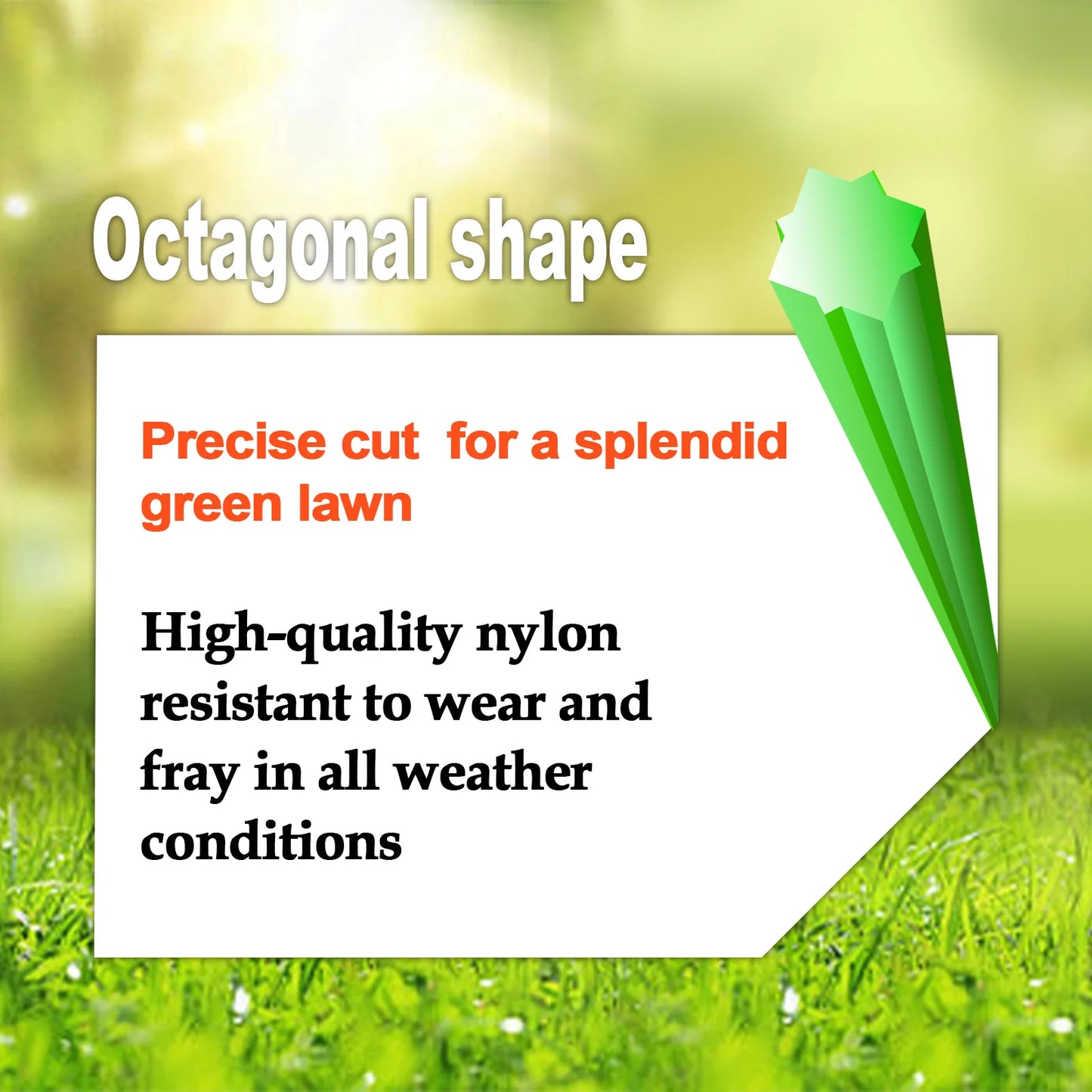 TSES 59m~130m Green String Trimmer Line Roll Durable Octagonal Shape Nylon Weed Whacker Line Strimmer Line Rope