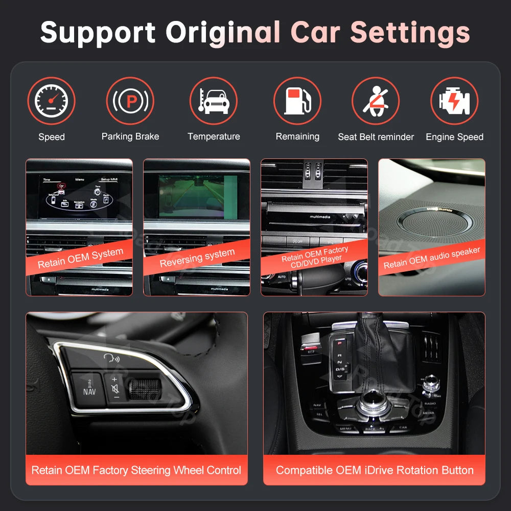 8.9'' 12.3" Car Multimedia Display Linux Screen For Audi A5 S5 2008-2016 With Wireless Carplay Android Auto Airplay Autolink