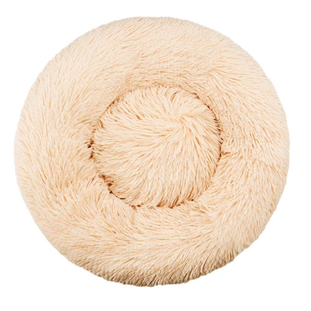 Round Plush Dog Bed - Warm Tie-Dye Nest Bed, 70-90cm - photo 14