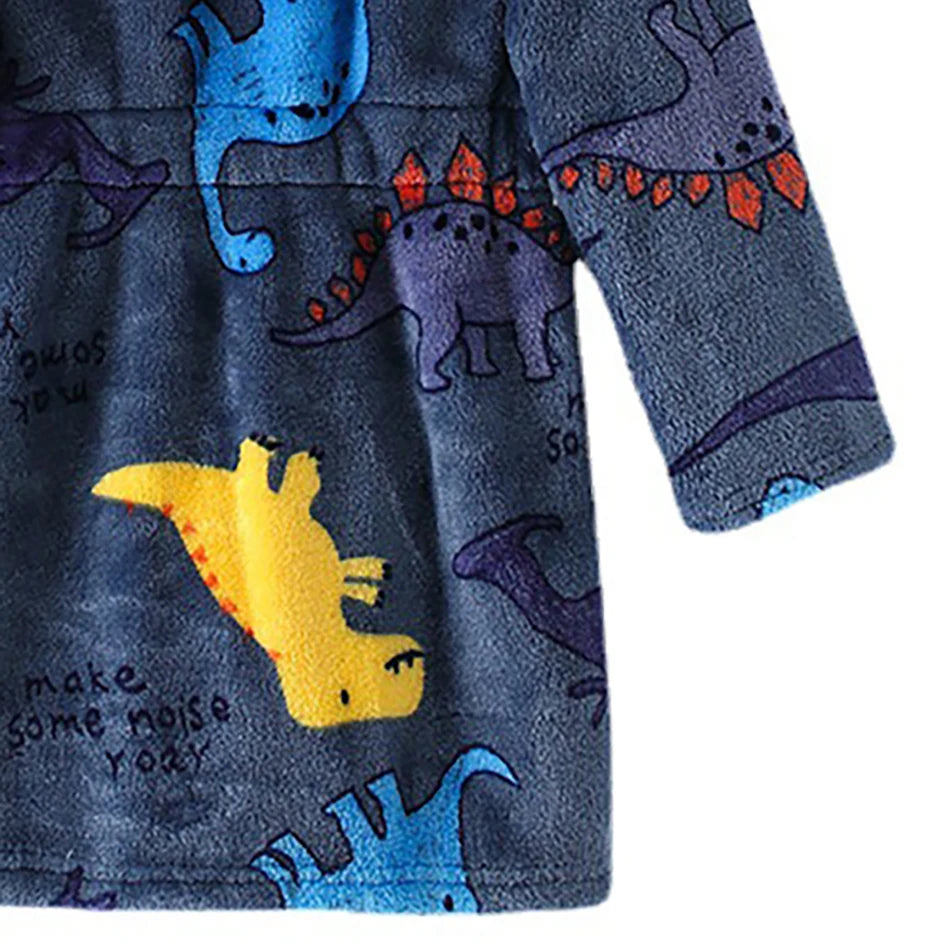 Kids Hooded Fleece Bathrobe - Cute Cartoon Robe for Boys and Girls - photo 6