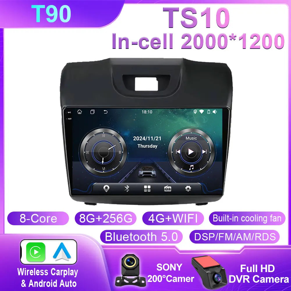 Android 15 Carplay Car Radio Multimedia For Chevrolet TrailBlazer 2012 - 2016 S-10 S10 Colorado For Isuzu D-Max DMAX Stereo WIFI