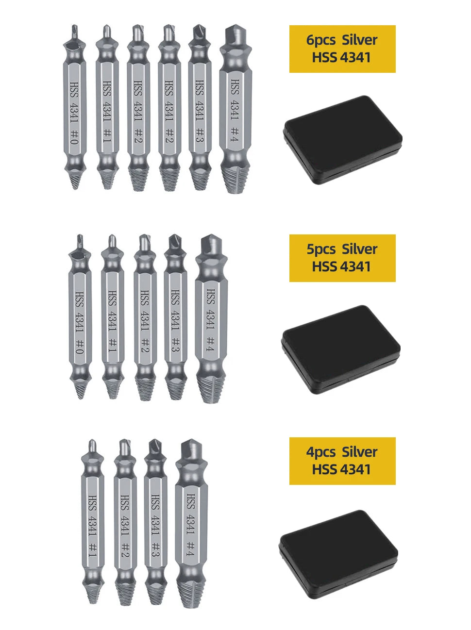 TOOLEYE Damaged Screw Extractor Set Center Drill Bit Set Woodworking Tools Broken Bolt Extractor Bolts Screws Remover Extractor