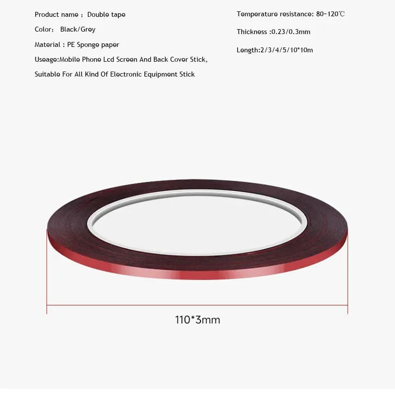 Amaoe 0.23/0.3mm Double Sided Adhesive Tape For CellPhone Tablet LCD Screen Back Cover High Temperature Resistance Sealing Tape