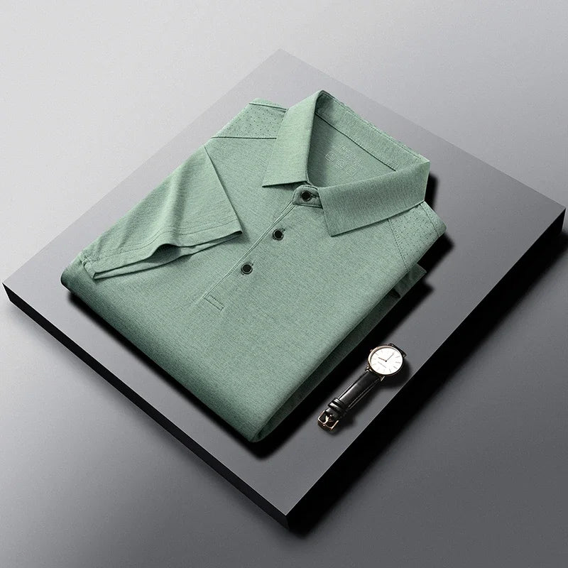 Men's Casual Polo Tee - Soft Fabric, Office & Everyday Short Sleeve