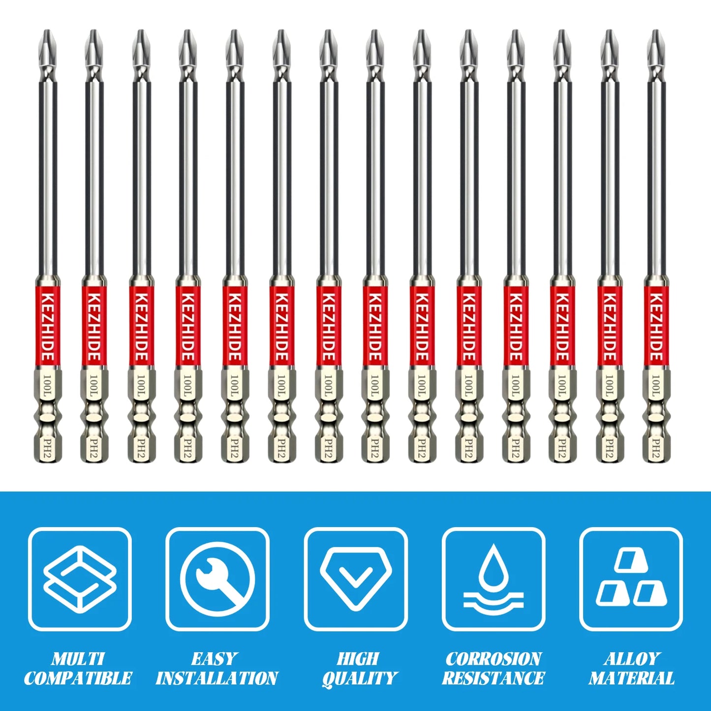 High Magnetic Screwdriver Drill Bit Set Universal Anti-Slip Teeth Phillips Magnetic Electric Screwdriver Set Lengths 25-150mm