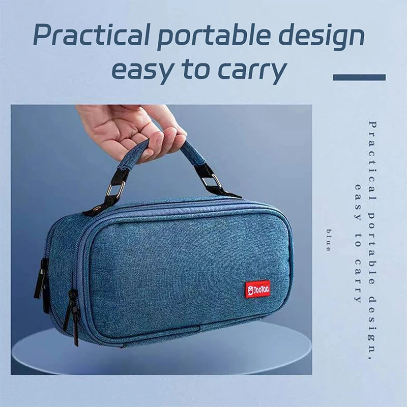 Portable Large Capacity Pencil Case Upper Pen Box Multifunctional Stationery Bag Boy Back to School Office Supplies Stationery
