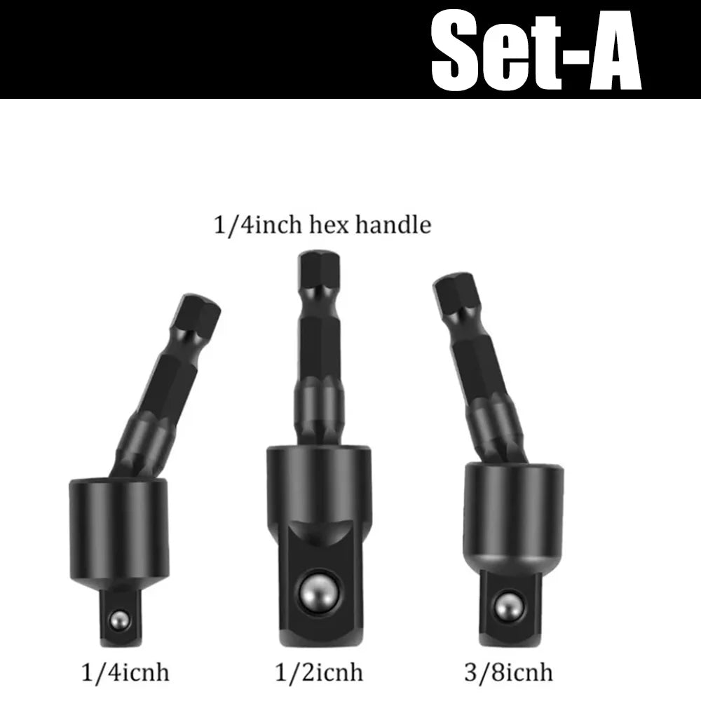 Flexible Drill Bit Extension, 90° & 105° Right Angle Adapter