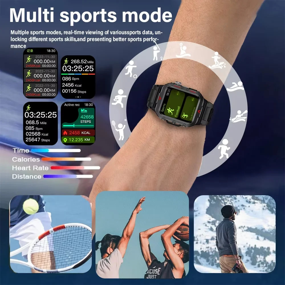 LAXASFIT Sports Smart Watch — 1.71" Screen, BT Calling, Torch
