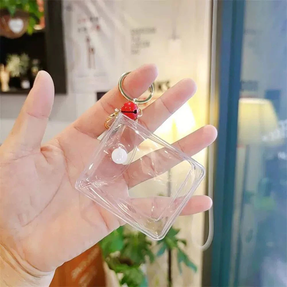 Transparent PVC Square Mini Coin Purses Case Clear Small Key Wallets Pouch Women Kids Girls Lipstick Earphone Coin Storage Bags