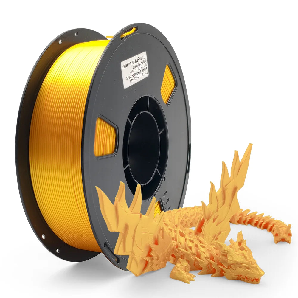 5KG Silk PLA Plastic Gold Sliver,3D Printer Filament 1.75mm 1KG/Spool Smooth Silky Consumable Fits for Most FDM 3D Printers