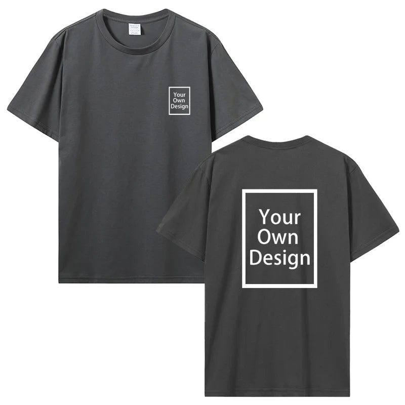 Custom Cotton Customized Print Short Sleeve T Shirt Men Women Tops Tees DIY Your Like Photo Or Logo Cotton T-shirt Men Clothing
