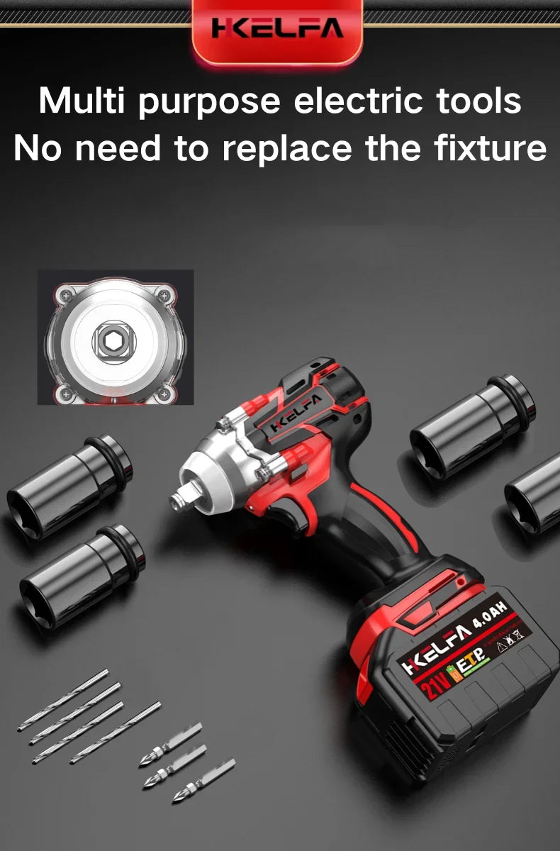 520N.M Brushless Electric Impact Wrench  Impact guns 1/2 Reverse Cordless Electric Wrench for Makita 18V Battery Power Tool