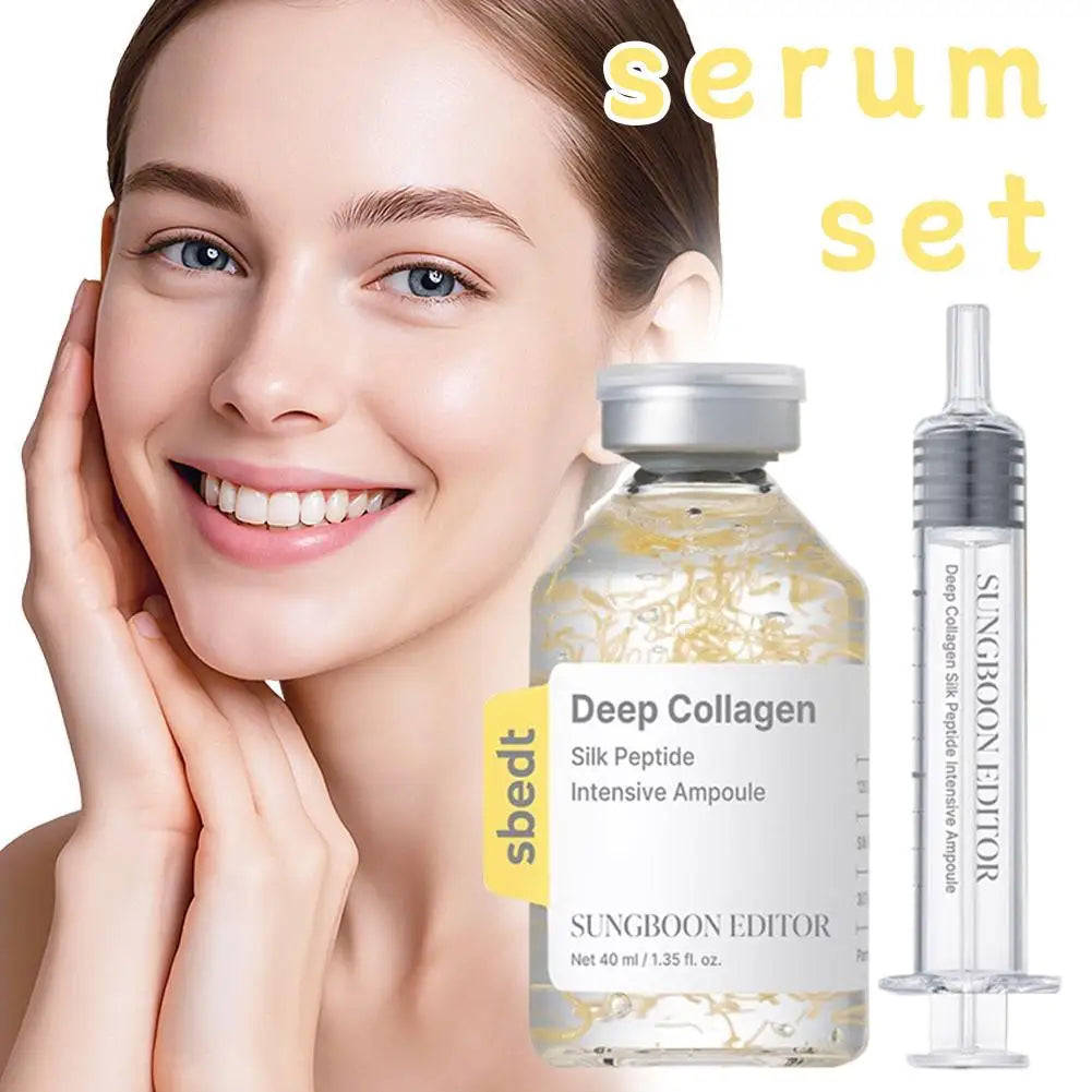 Deep Collagen Silk Peptide Intensive Lifting Ampoule – Anti-Aging Face Serum | Firming & Brightening | 40ml