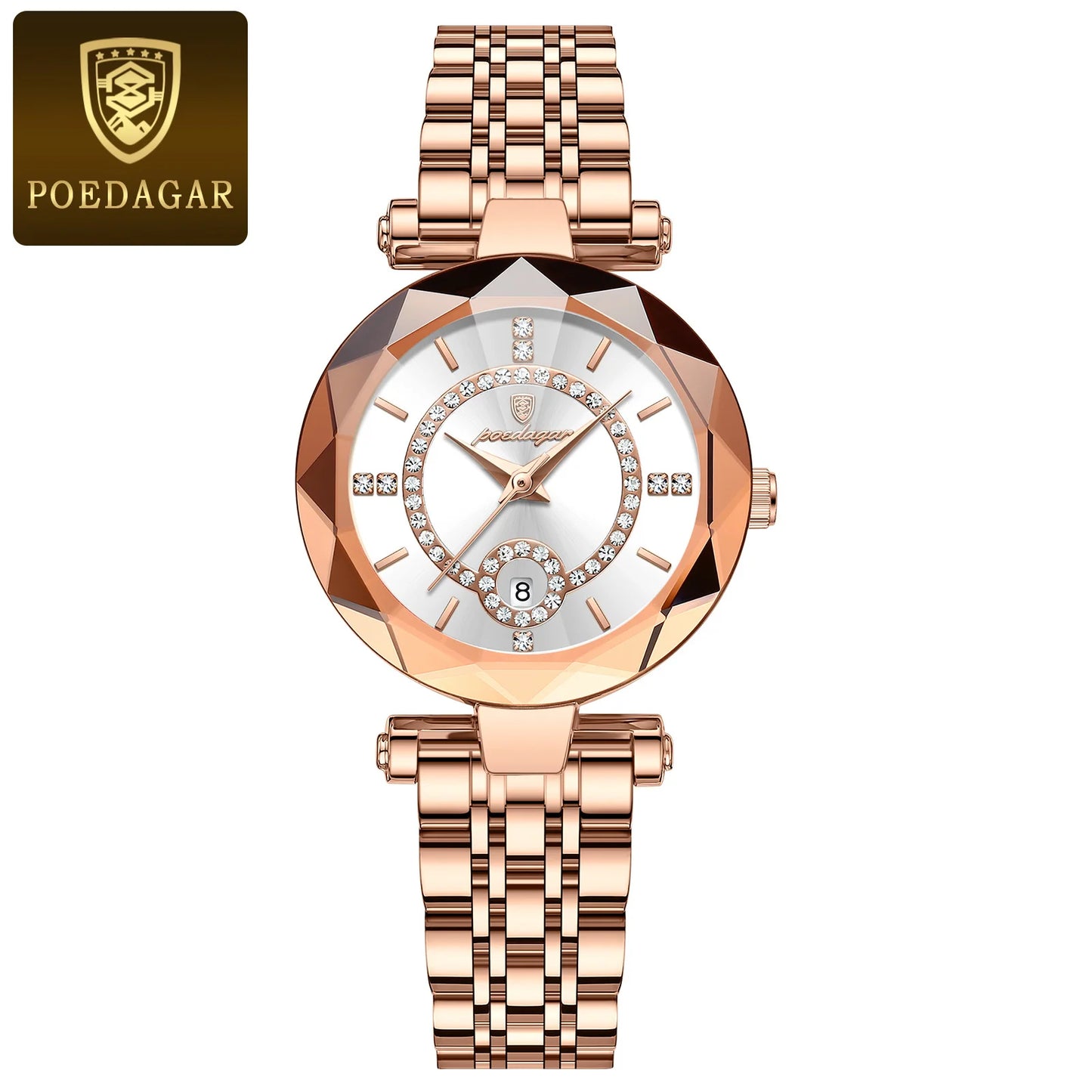 POEDAGAR High Quality Exquisite Wristwatch For Woman Waterproof Stainless Steel Date Quartz Ladies Watch Elegant Women's Watches