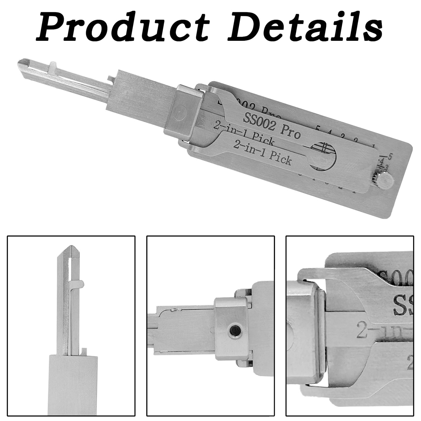 SS001Pro SS002Pro Decoder Portable Key 2-in-1 Stainles Steel Key SS001Pro Locksmith Tools Key SS002Pro Straight Slot Key Decoder