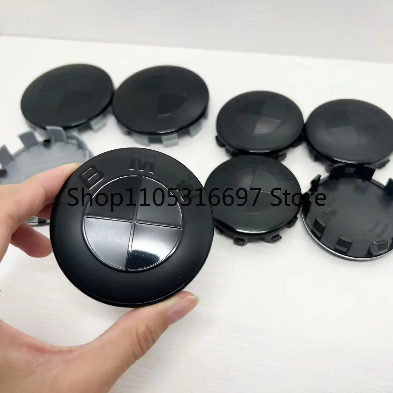 4p-56/68mm new black badge is suitable for the replacement of ABS hub center cover of modified parts of BMW Group.