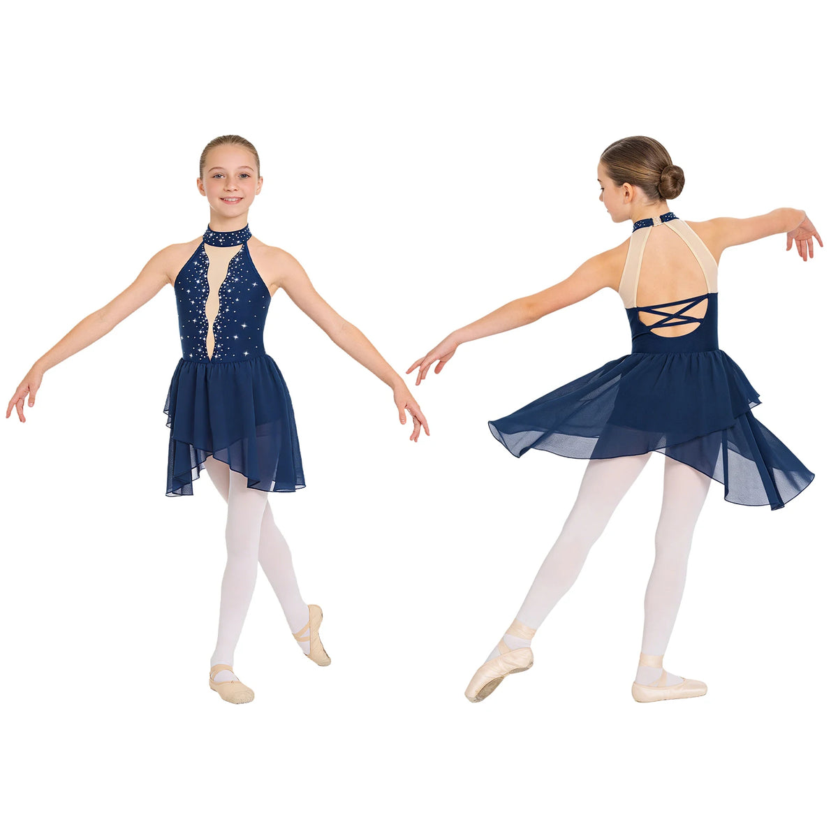 Girls sparkling sequin ballet dance dress
