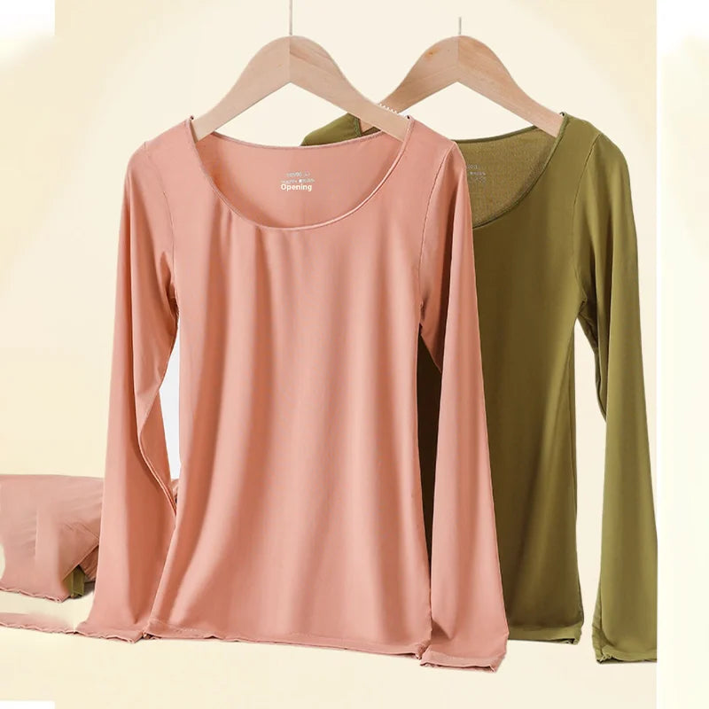 Women's Thin Thermal Undershirt - Long Sleeve Base Layer Top - photo 3