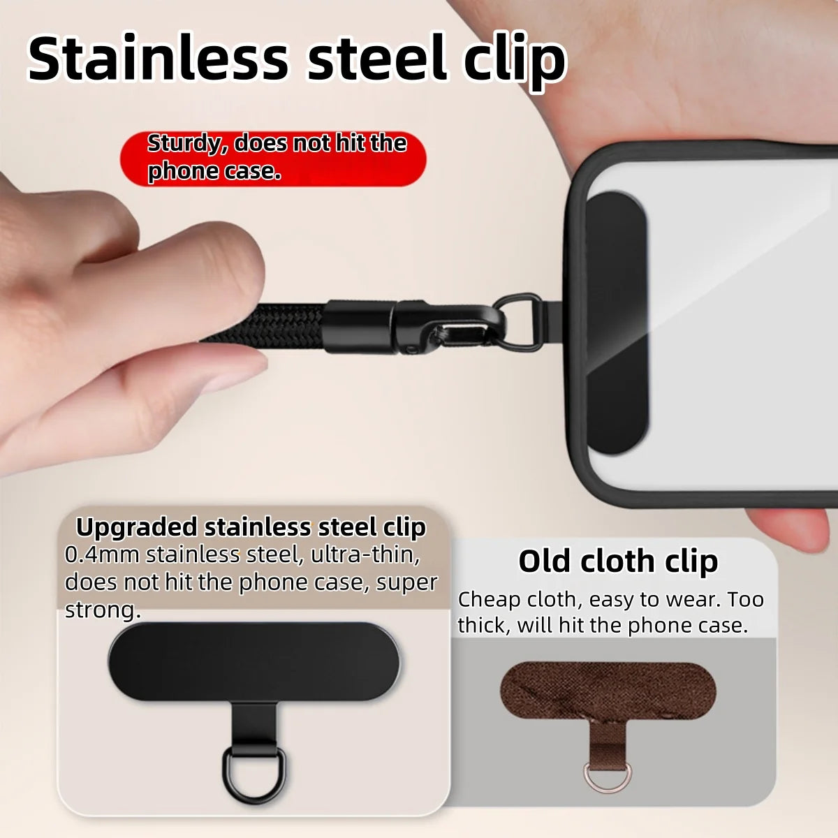Universal Phone Lanyard with Clip – Anti-Drop 360° Rotation Adjustable Neck & Crossbody Strap for All Phones