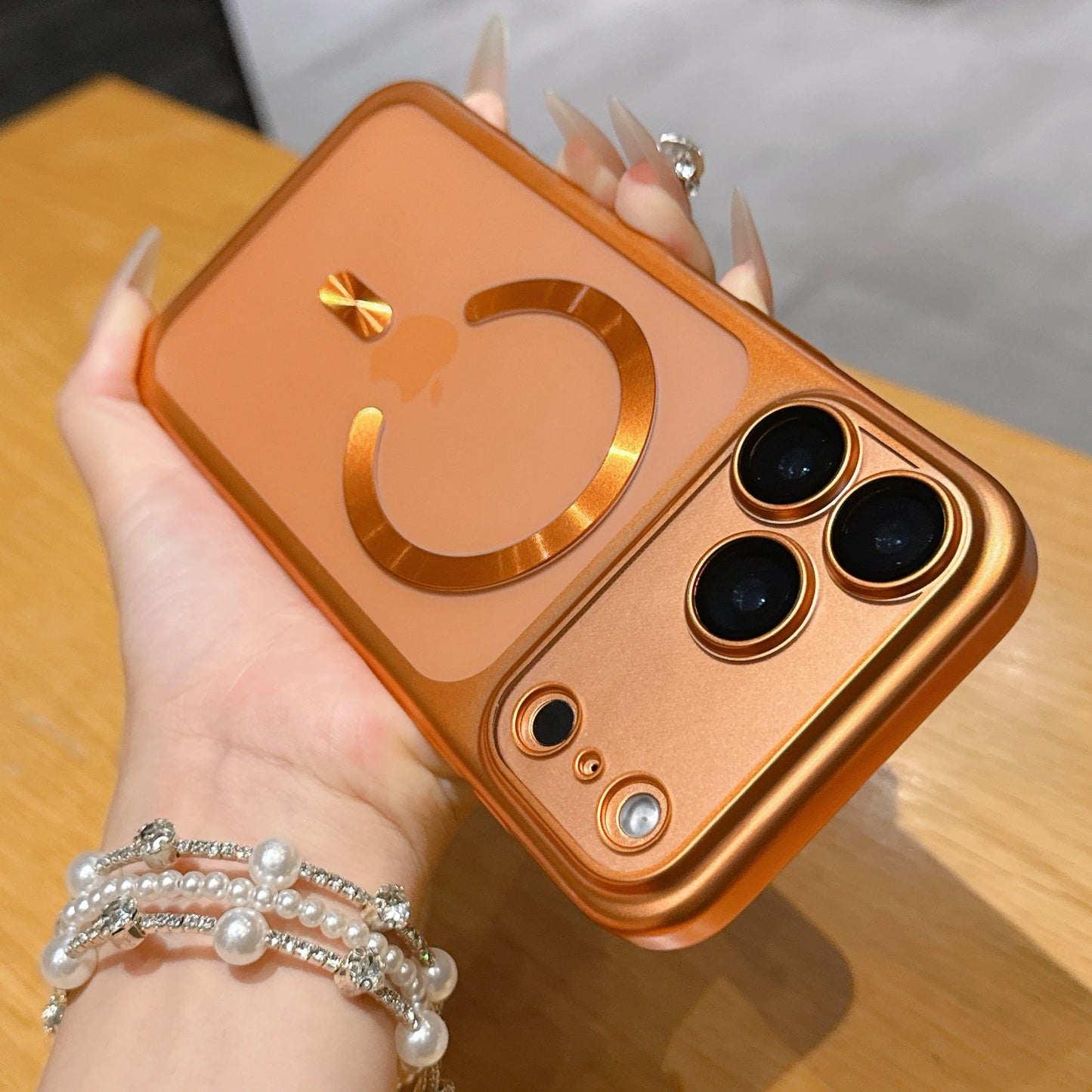 Luxury Matte Plating Phone Case Compatible with iPhone 15 to 17 Pro Max and Air - MagSafe, Shockproof Lens Film Translucent Cover