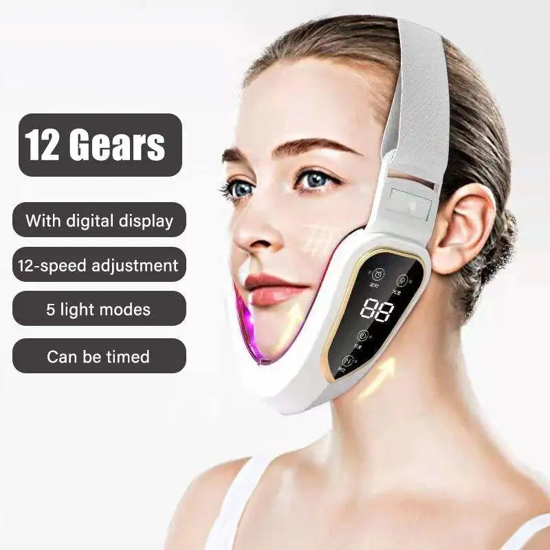 LED Photon Facial Massager — Heated Vibration Lifting Device