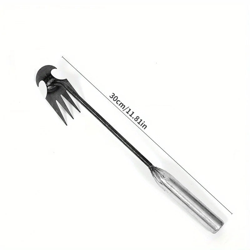 2-in-1 Garden Weeder & Rake – Manganese Steel Rooting Shovel for Weeding, Digging & Loosening Soil