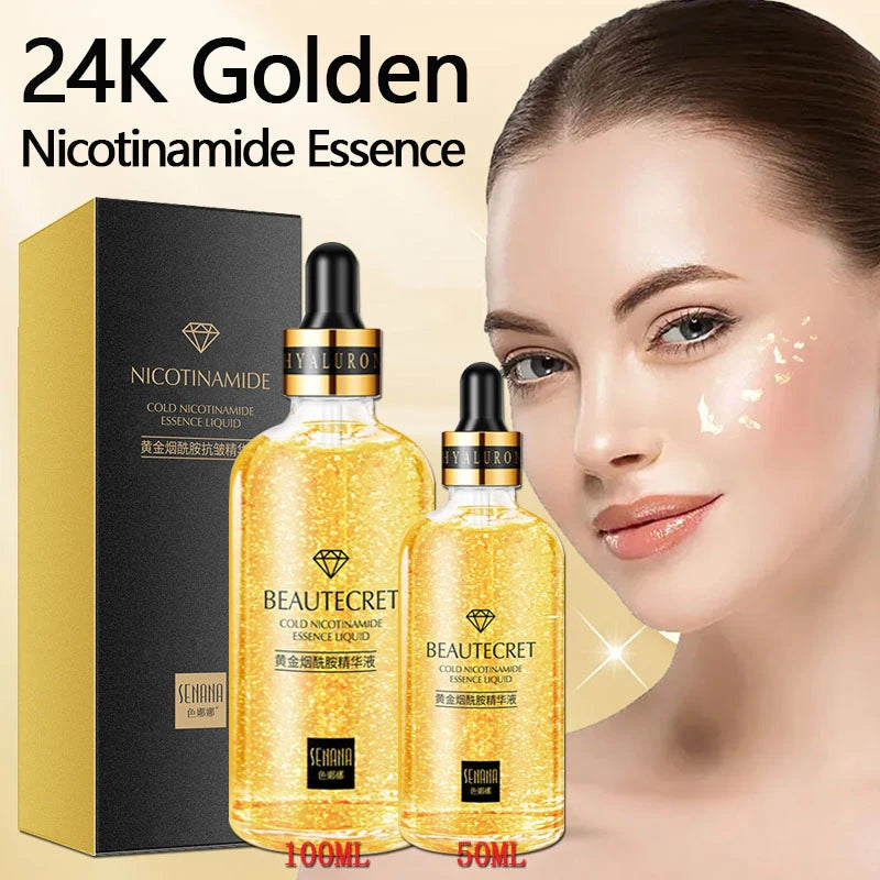 24K Gold Hyaluronic Acid Nicotinamide Face Serum Moisturize Softening The Skin, Preventing Dryness and Cracking Facial Essence