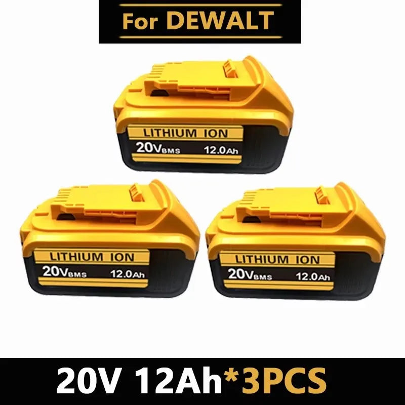 For DeWal Original 20V 12.0Ah MAX Battery Power Tool Replacement For DeWalt DCB184 DCB182 DCB200 20V 6A 18Volt 20v Battery.