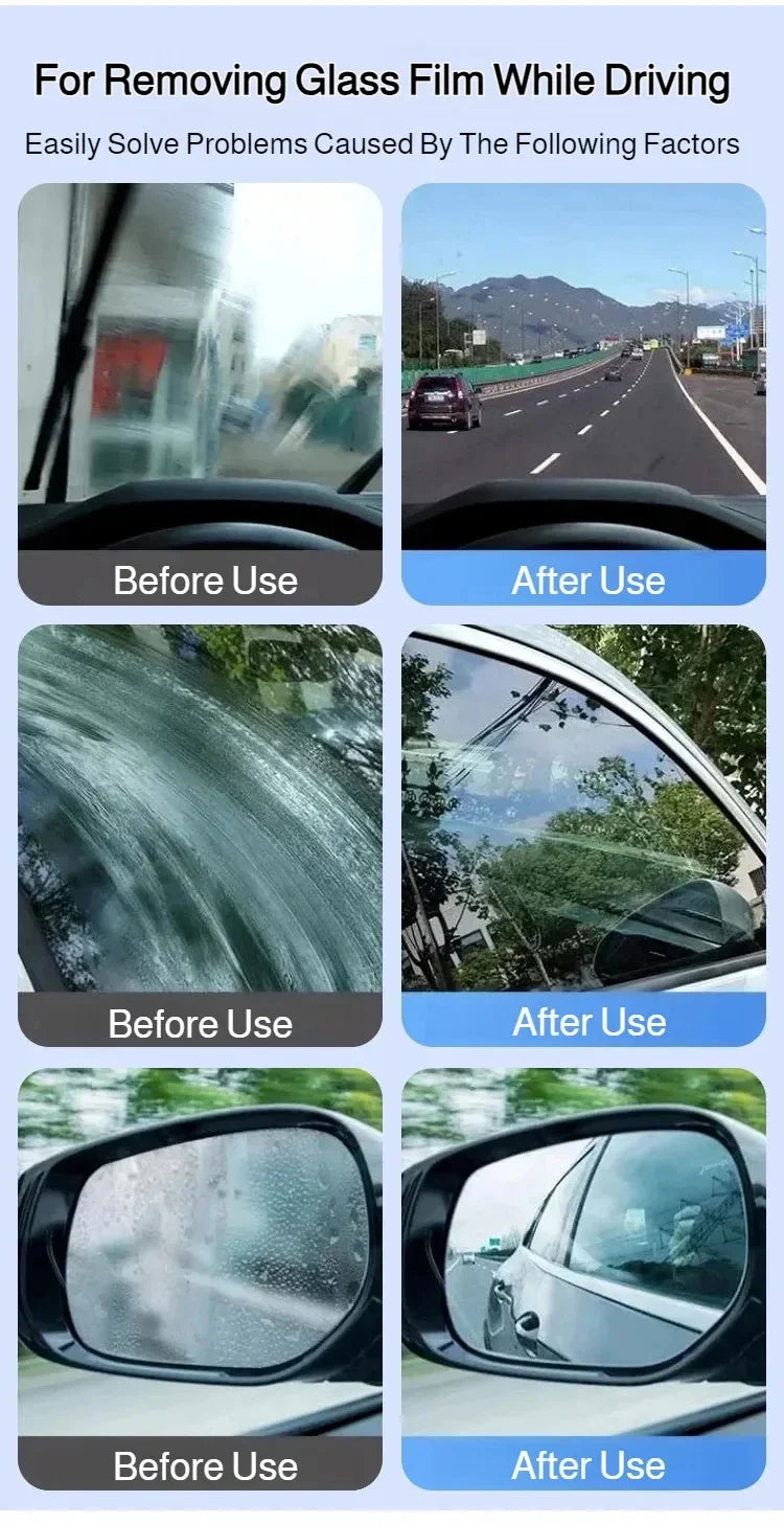 Car Glass Coating Oil Film Clean Brush Kit 120ml - Professional Repair Glass Scratch Brightening Windows Anti-fog Polishing