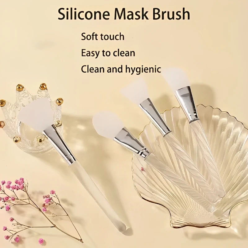 1/4pcs Silicone Facial Mask Brushes DIY Face Mask Brush Set Soft Head Mud Applicator Makeup Spatula Make Up Beauty Skincare Tool