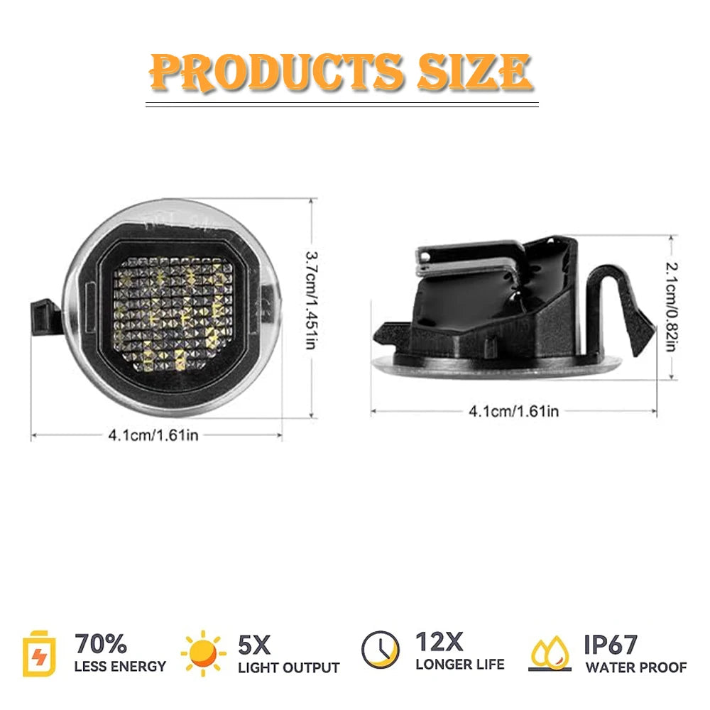 LED Puddle Side Mirror Lights — Chevrolet Silverado 2500HD/3500HD & GMC Sierra / Yukon / Suburban / Tahoe (2015–2021)