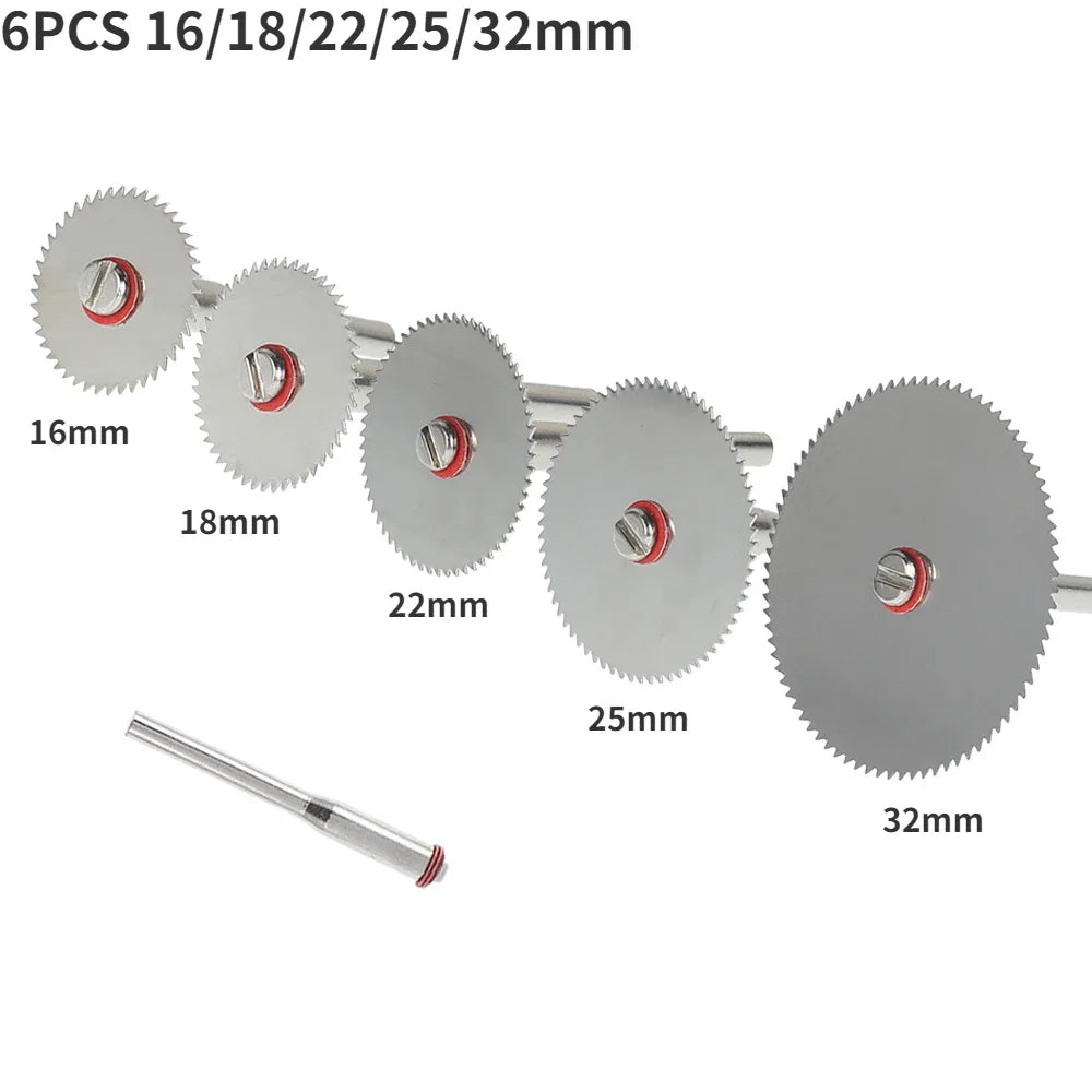 6-32Pcs Mini Circular Saw Blade Set Sanding Grinding Wheel Cutting Disc for Dremel Accessories Metal Cutting Rotary Tools