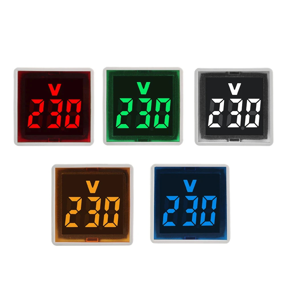 1PC LED Digital AC Voltmeter Indicator Square EU Plug Digital Voltmeter 50–500V Voltage Measurement Range