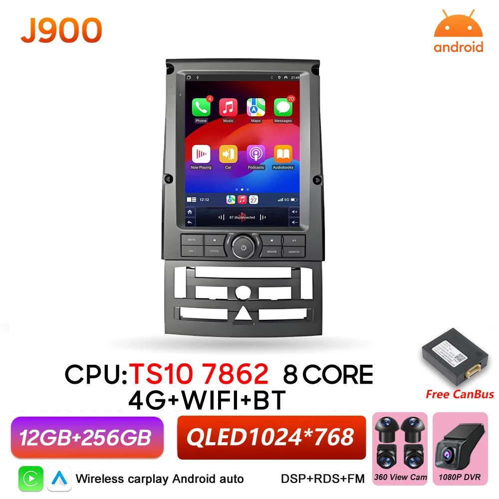 Car Stereo with Apple CarPlay & Android Auto, Compatible with Peugeot 407 (2004-2011)