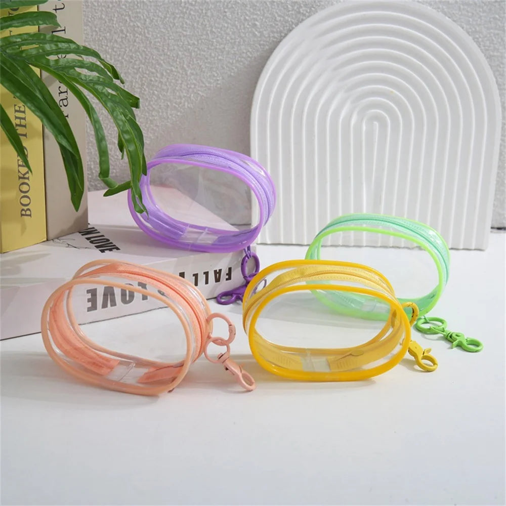 Storage Bag Small Square/Round Clear Lightweight Multipurpose Compact Case Dustproof Charger Protector Pouch Zipper Gift Bags