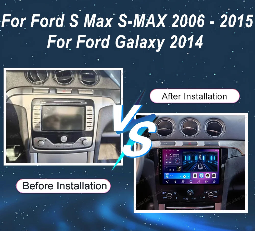 Android 16 For Ford S Max S-MAX 2006-2015 For Ford Galaxy 2014 Auto Multimidia Video Player Carplay Radio Stereo  Car Dvd WIFI