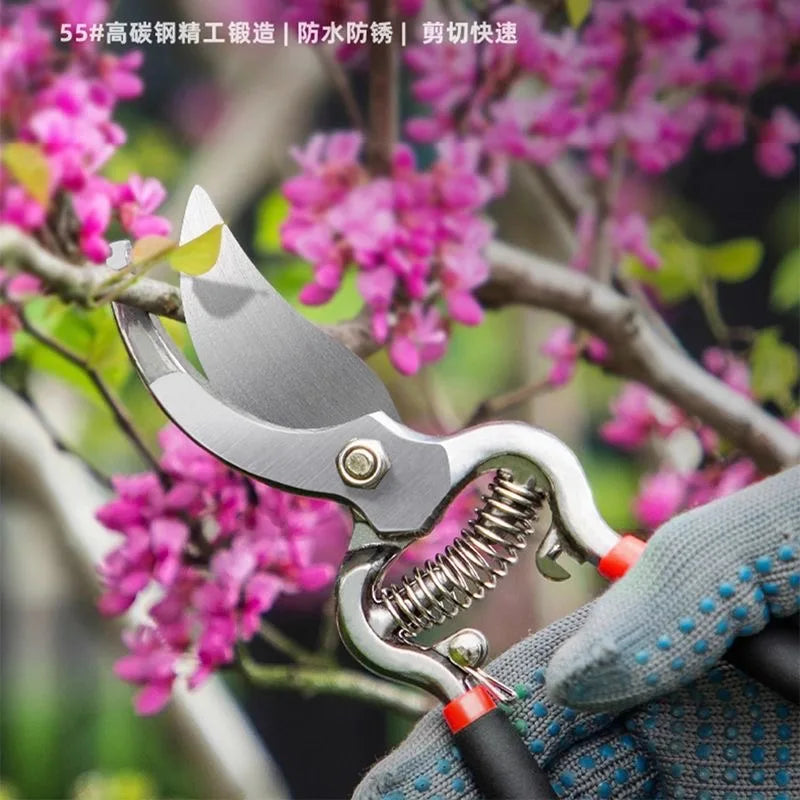 Garden Pruning Shears — High Carbon Steel Bypass Secateurs