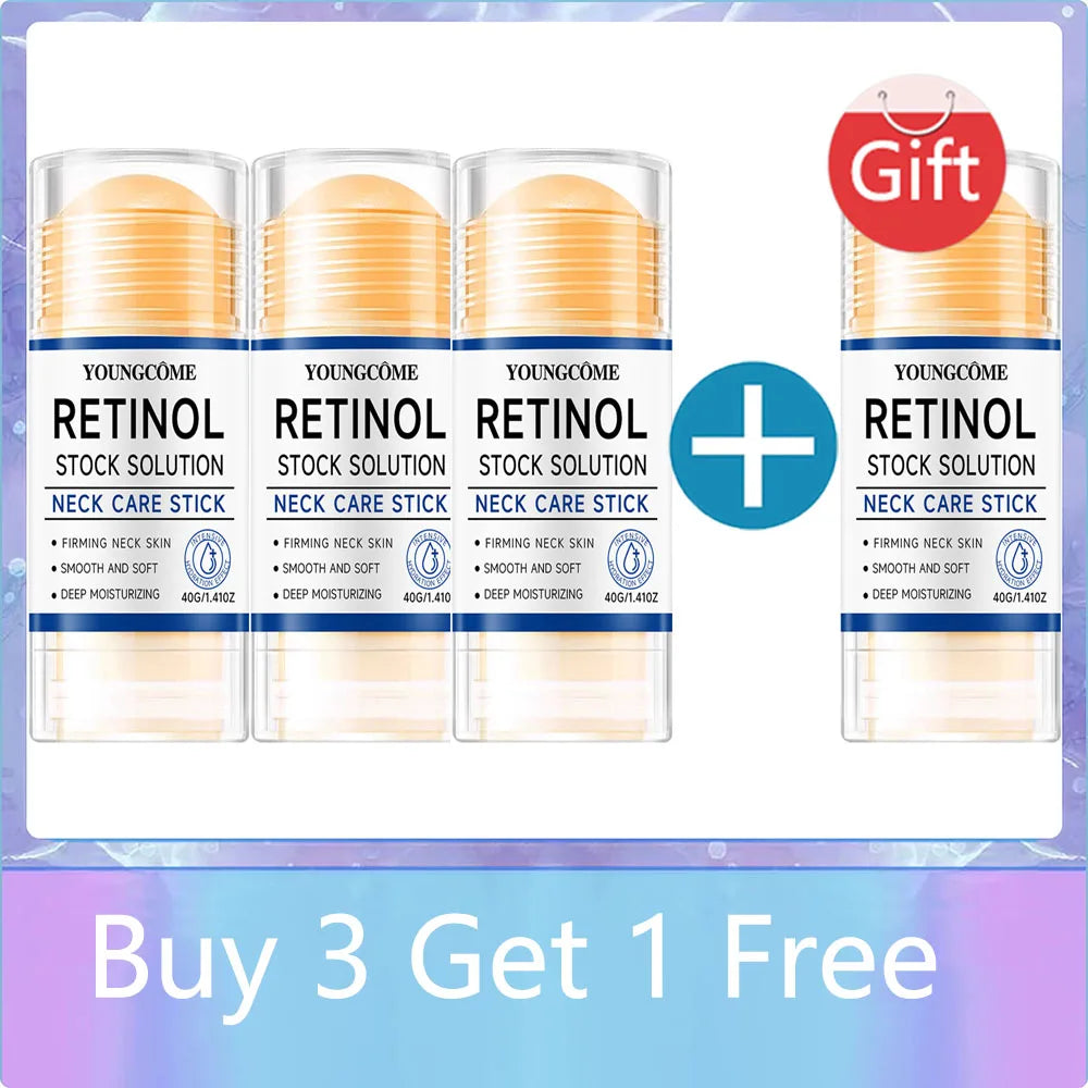 YOUNGCOME Retinol & Collagen Neck Firming Stick 40g – Anti-Aging, Wrinkle Reduction, Dark Spot Correction & Tightening | CPNP Certified | 1, 2 & 4 Pcs
