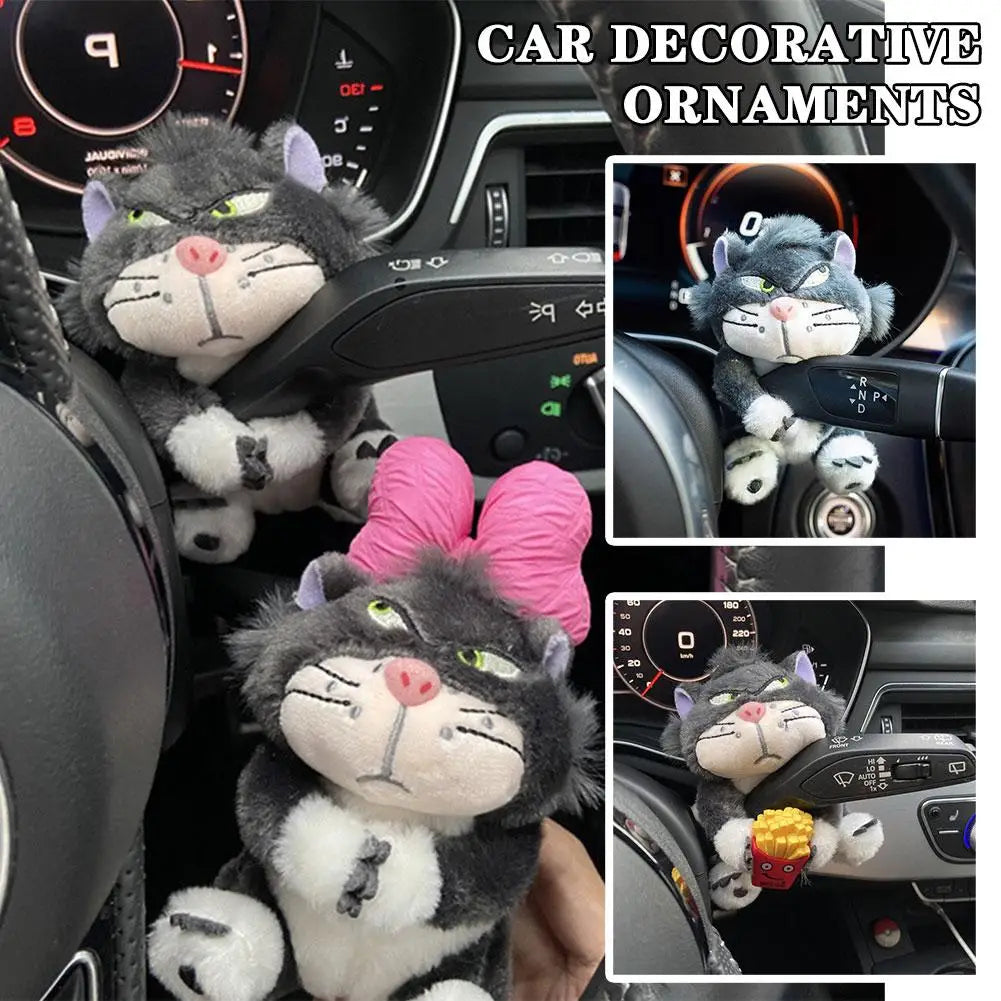 Cute Cat Plush Doll Car Windshield Wiper Decorations Home Desk Ornament Creative Gift Home Decoration Accessories